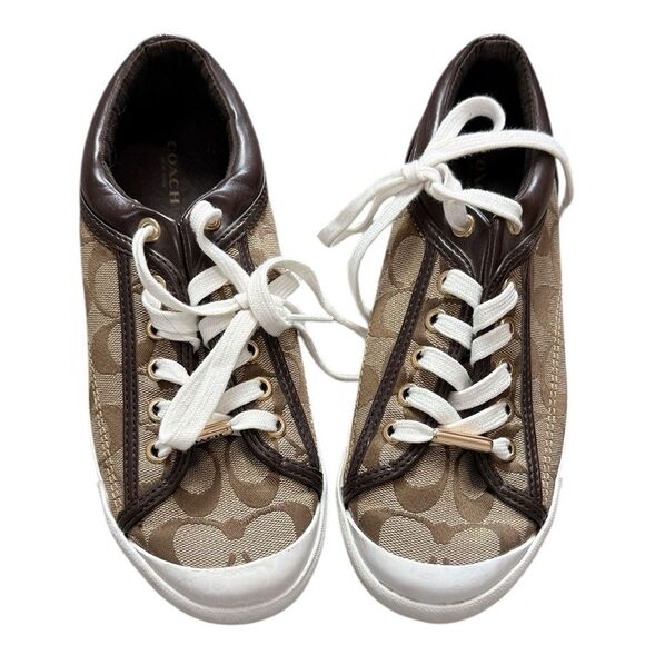 Coach Francesca Brown Monogrammed Sneakers - Picture 1 of 6